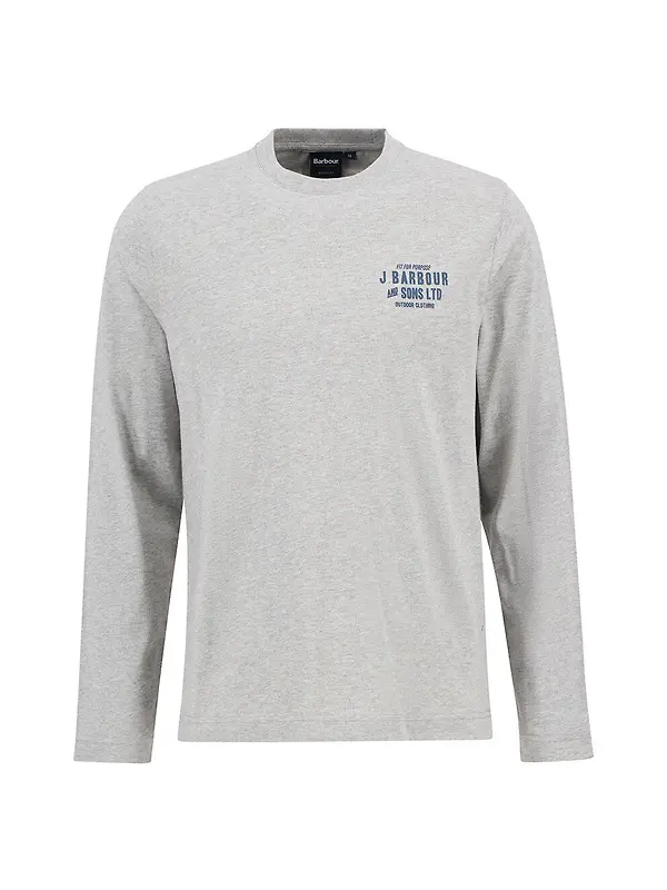 Barbour Men's Pointer Long Sleeve Graphic T-Shirt - Grey Marl Image 8