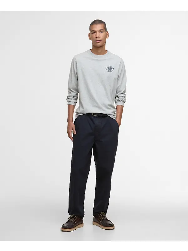 Barbour Men's Pointer Long Sleeve Graphic T-Shirt - Grey Marl Image 3