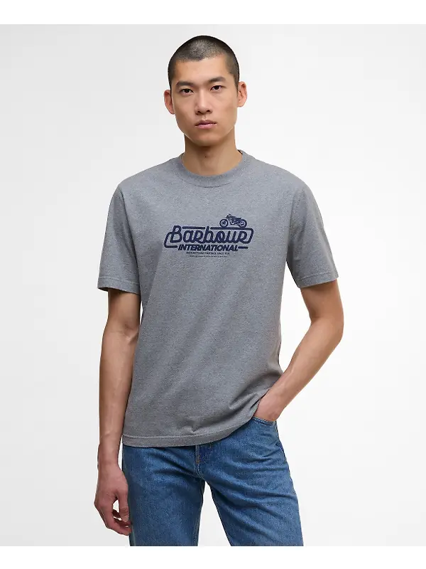 Barbour International Men's Pillion Graphic T-Shirt - Anthracite Marl Image 2