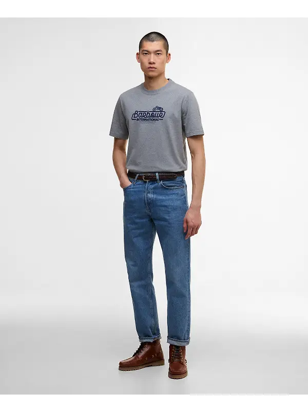 Barbour International Men's Pillion Graphic T-Shirt - Anthracite Marl Image 3