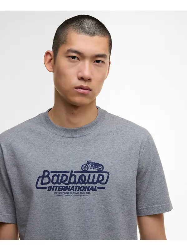 Barbour International Men's Pillion Graphic T-Shirt - Anthracite Marl Image 5