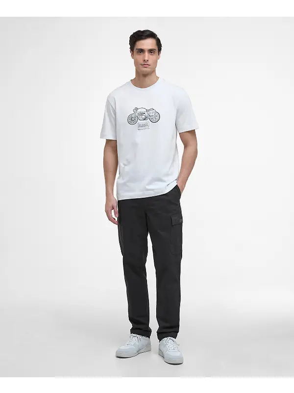 Barbour International Men's Morris Motorbike Graphic T-Shirt - Whisper White Image 3