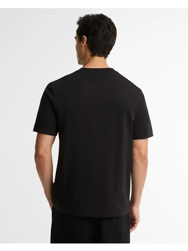 Barbour International Men's Essential Tee - Black / Fire Whirl Image 4