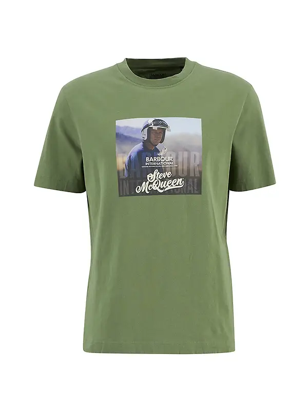 Barbour International Men's Walde Photographic T-Shirt - Olvine Image 1