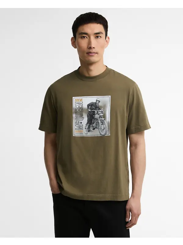 Barbour International Men's SMQ Brandon Tee - Mid Olive Image 2