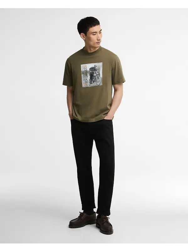 Barbour International Men's SMQ Brandon Tee - Mid Olive Image 3