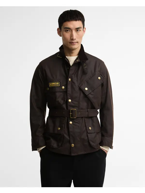 Barbour International Men's Original Wax Jacket - Black Oak Image 2