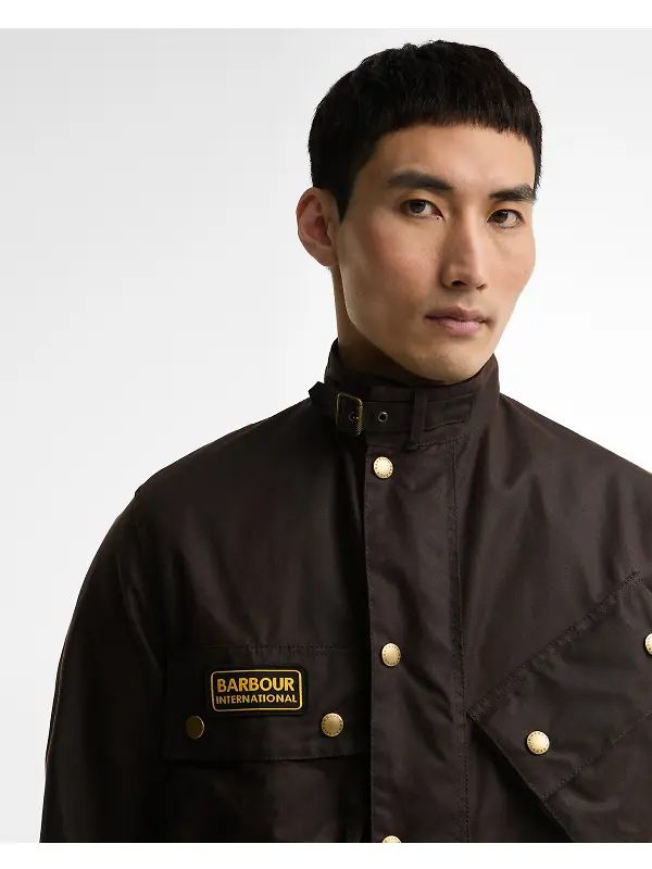 Barbour International Men's Original Wax Jacket - Black Oak Image 5