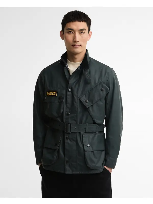 Barbour International Men's Original Wax Jacket - Dark Slate Image 2