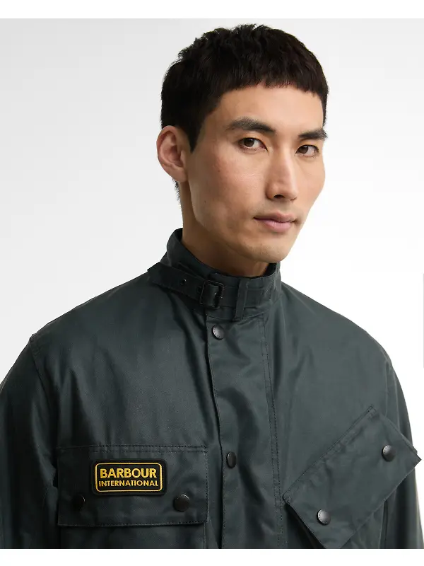 Barbour International Men's Original Wax Jacket - Dark Slate Image 5