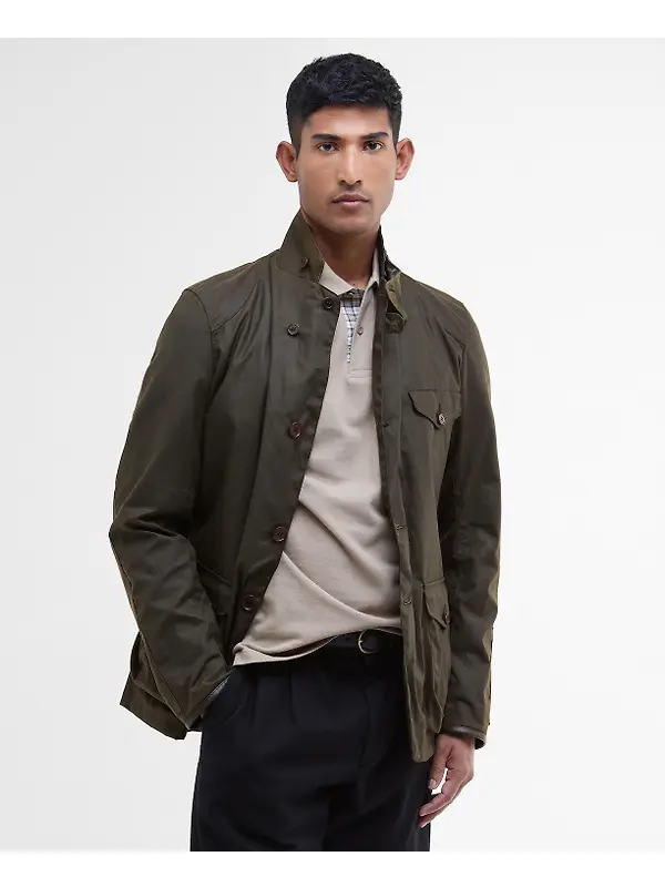 Barbour Men's Beacon Sports Wax Jacket - Olive Image 2
