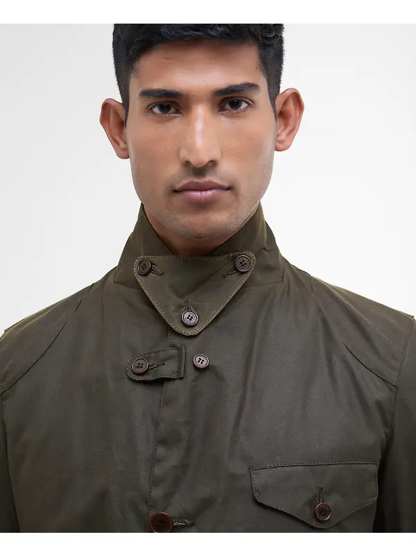 Barbour Men's Beacon Sports Wax Jacket - Olive Image 5