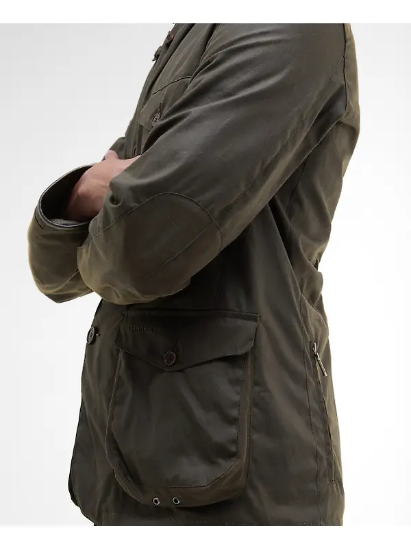Barbour Men's Beacon Sports Wax Jacket - Olive Image 7