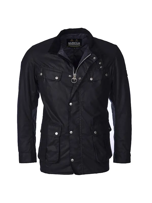 Barbour International Men's Duke Wax Jacket - Navy Image 1