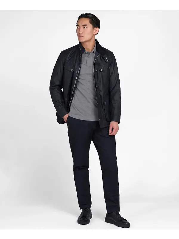 Barbour International Men's Duke Wax Jacket - Navy Image 3