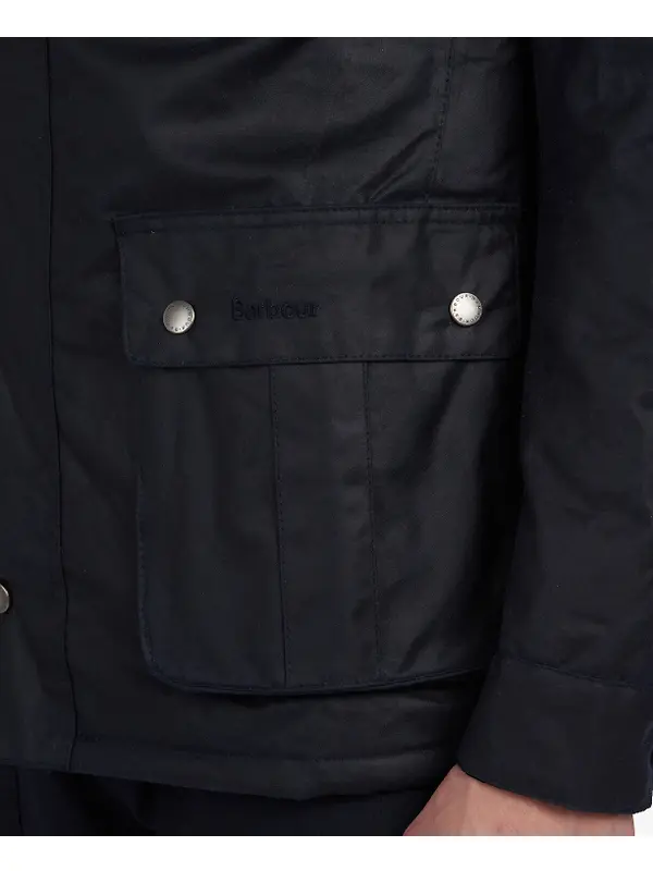 Barbour International Men's Duke Wax Jacket - Navy Image 7