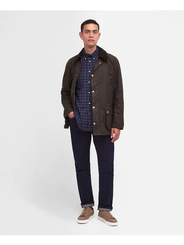 Barbour Men's Ashby Wax Jacket - Olive Image 3