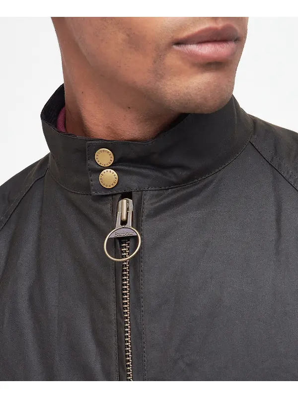 Barbour International Men's Steve McQueen Merchant Wax Jacket - Olive Image 6