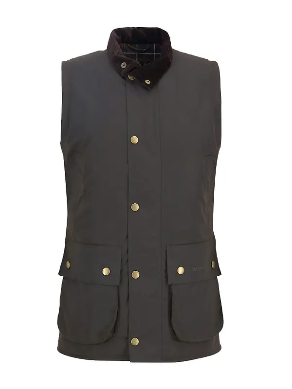Barbour Men's Westmorland Wax Gilet - Olive Image 3
