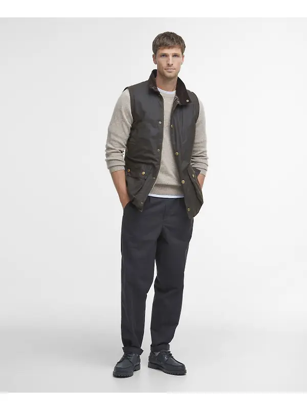 Barbour Men's Westmorland Wax Gilet - Olive Image 4