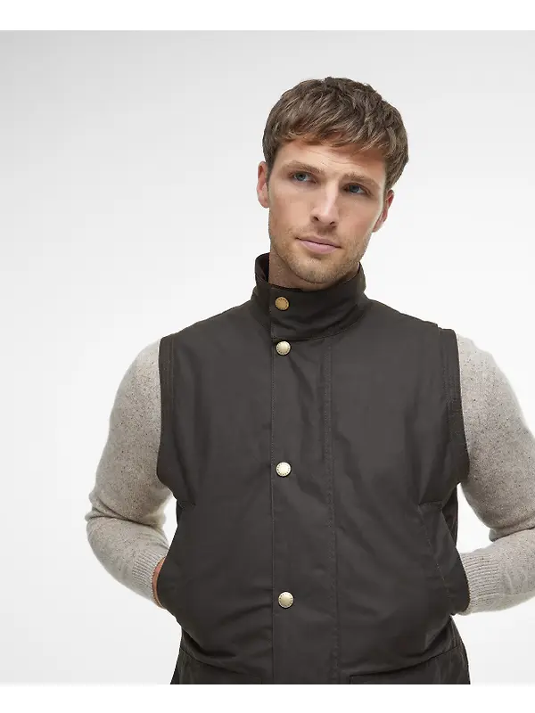 Barbour Men's Westmorland Wax Gilet - Olive Image 6