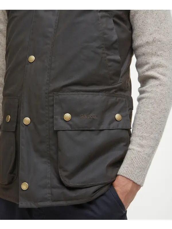 Barbour Men's Westmorland Wax Gilet - Olive Image 9
