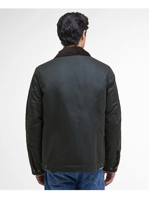 Barbour International Men's Steve McQueen Workers Wax Jacket - Sage Image 4