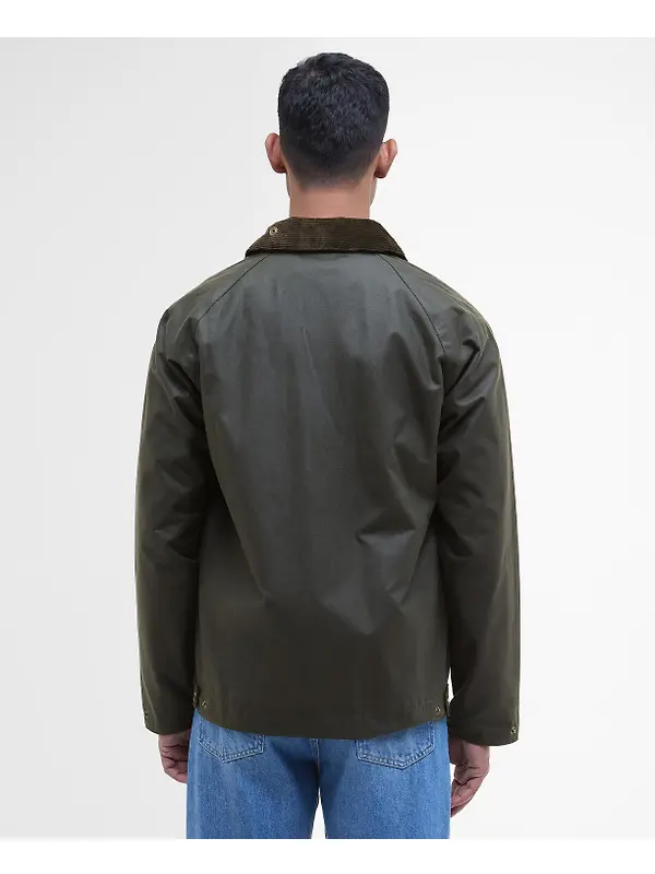 Barbour Men's Bedale Short Waxed Jacket - Fern Image 4