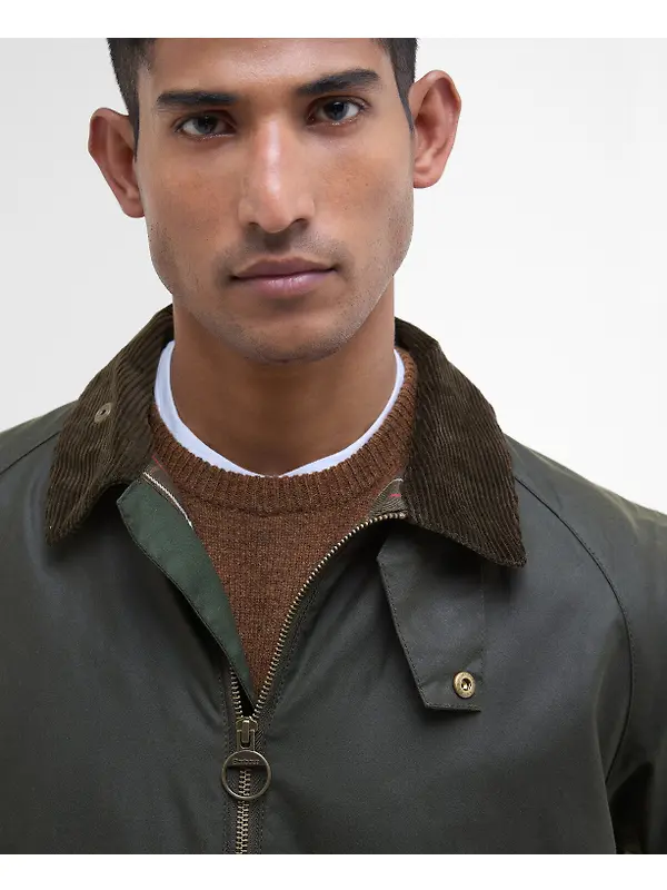 Barbour Men's Bedale Short Waxed Jacket - Fern Image 6