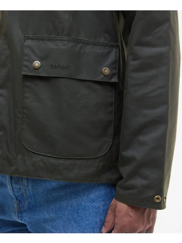 Barbour Men's Bedale Short Waxed Jacket - Fern Image 9