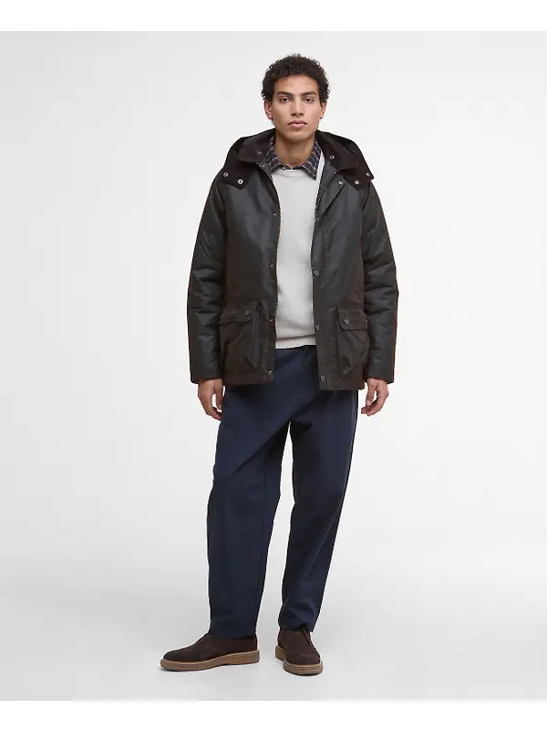 Barbour Men's Modern Beaufort Waxed Jacket - Dark Brown/Midnight Oak Image 3