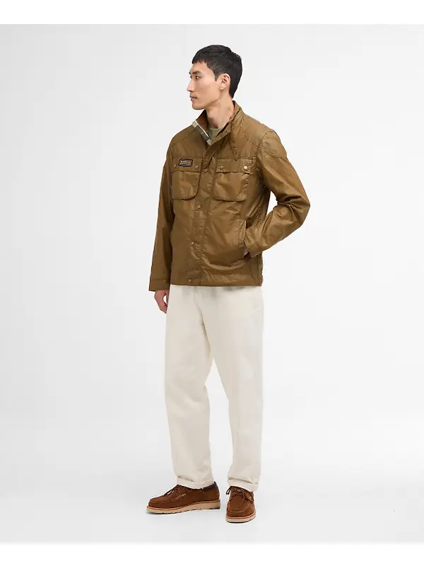 Barbour International Men's Merton Wax Jacket - Sand Image 3