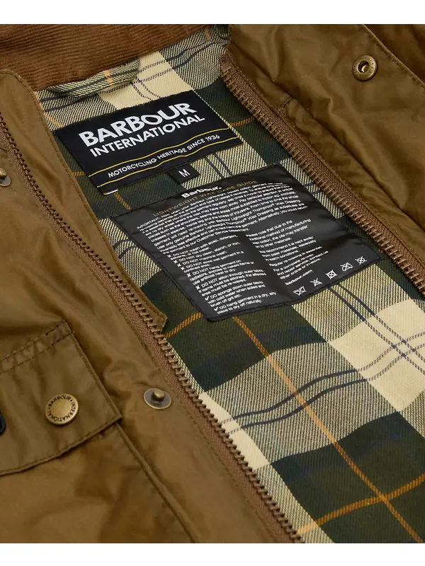 Barbour International Men's Merton Wax Jacket - Sand Image 8