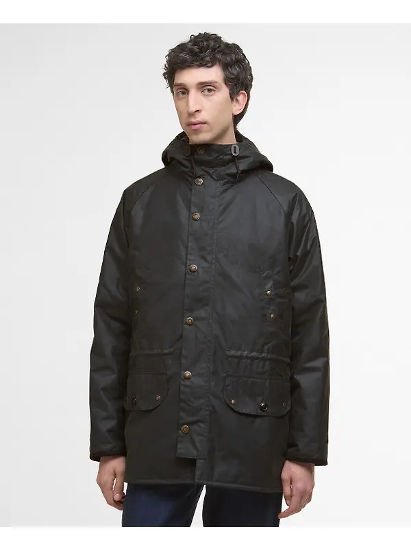 Barbour Men's Reel Waxed Parka - Sage Image 2