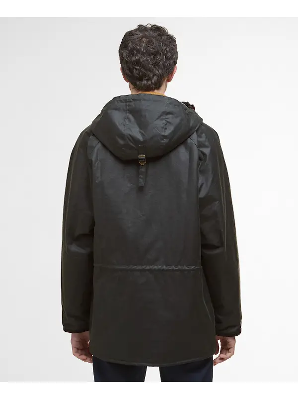 Barbour Men's Reel Waxed Parka - Sage Image 4