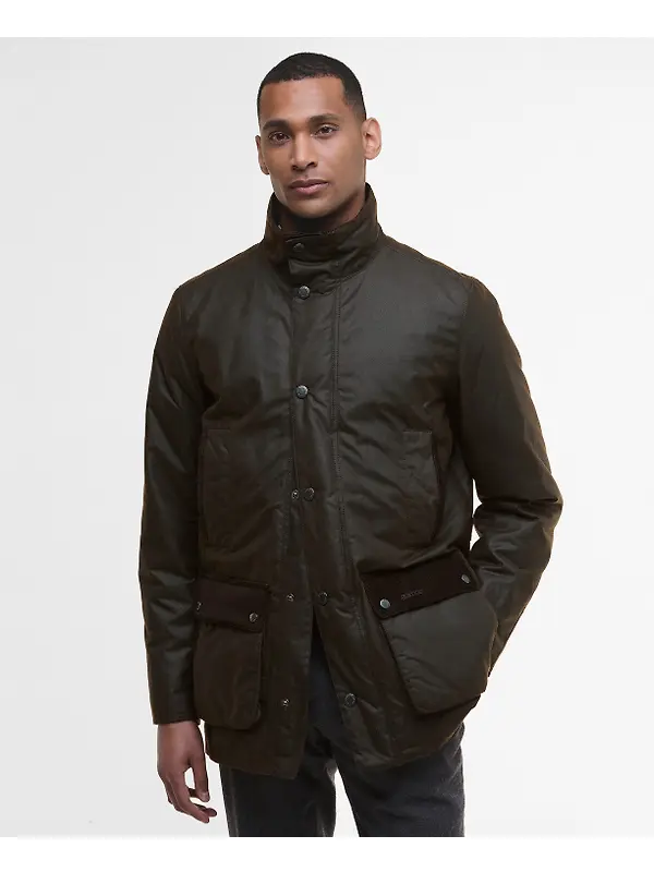 Barbour Men's Modern Border Wax Jacket - Dark Brown Image 2