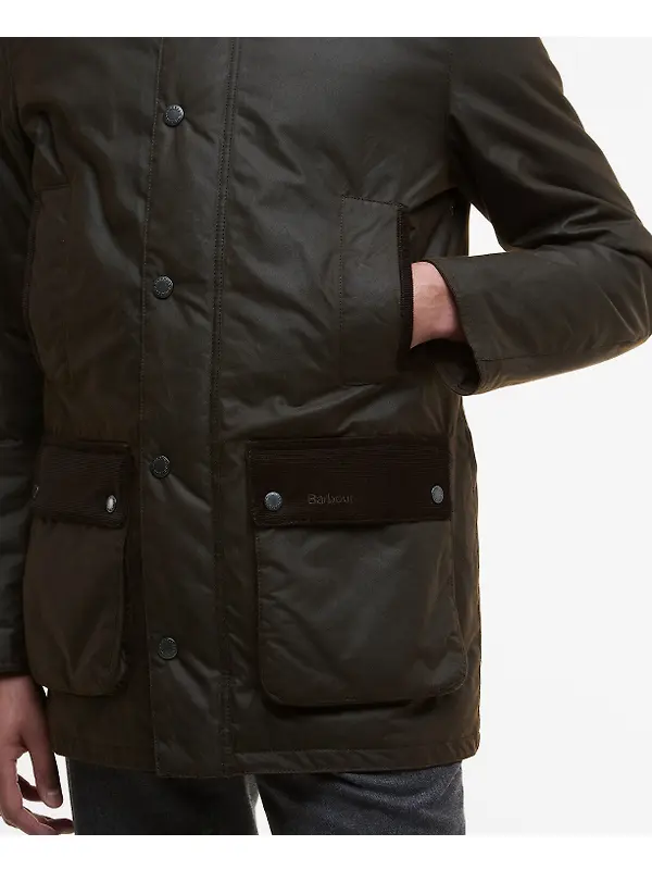 Barbour Men's Modern Border Wax Jacket - Dark Brown Image 7