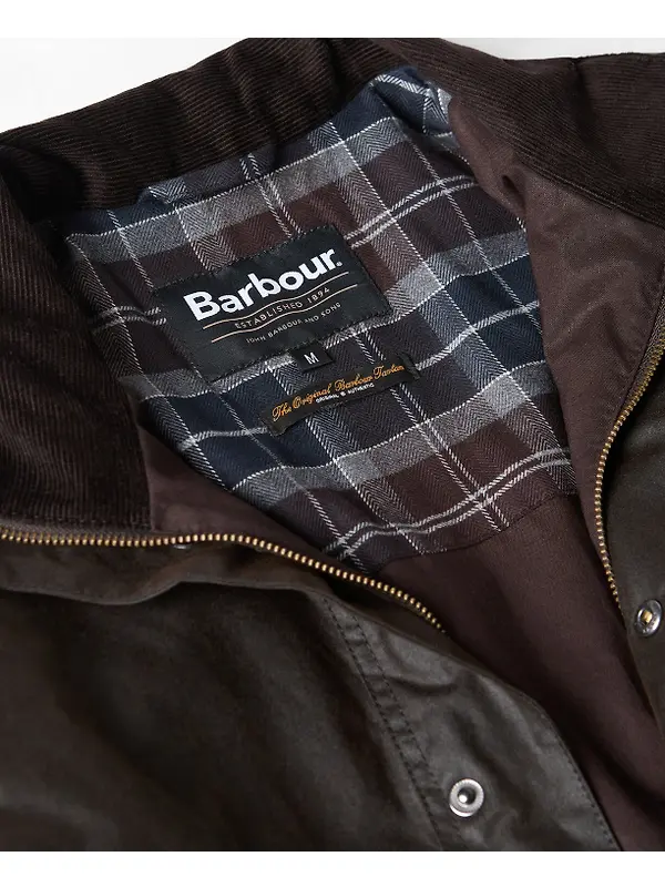 Barbour Men's Modern Border Wax Jacket - Dark Brown Image 8