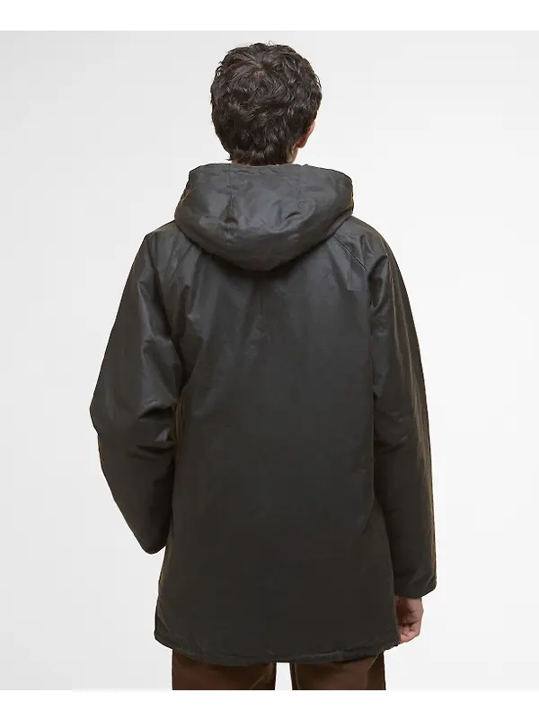 Barbour Men's Bedale Wax Parka - Olive Image 4