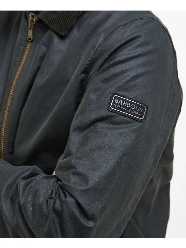 Barbour International Men's Marker Wax Jacket - Sage Image 6