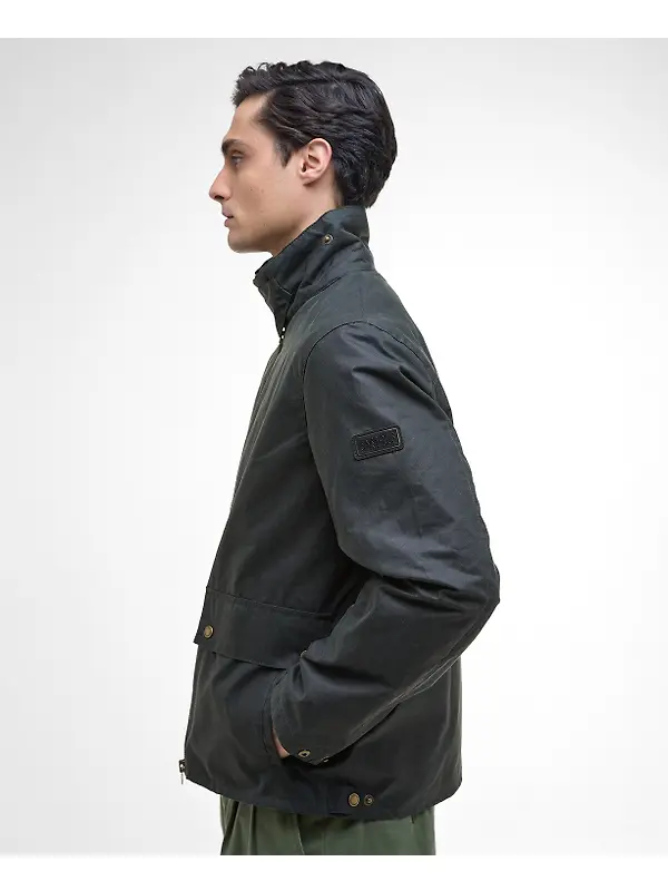 Barbour International Men's Marker Wax Jacket - Sage Image 7