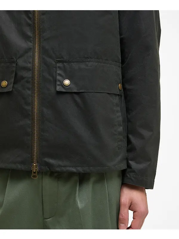 Barbour International Men's Marker Wax Jacket - Sage Image 8