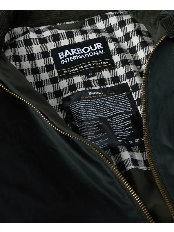 Barbour International Men's Marker Wax Jacket - Sage Image 9