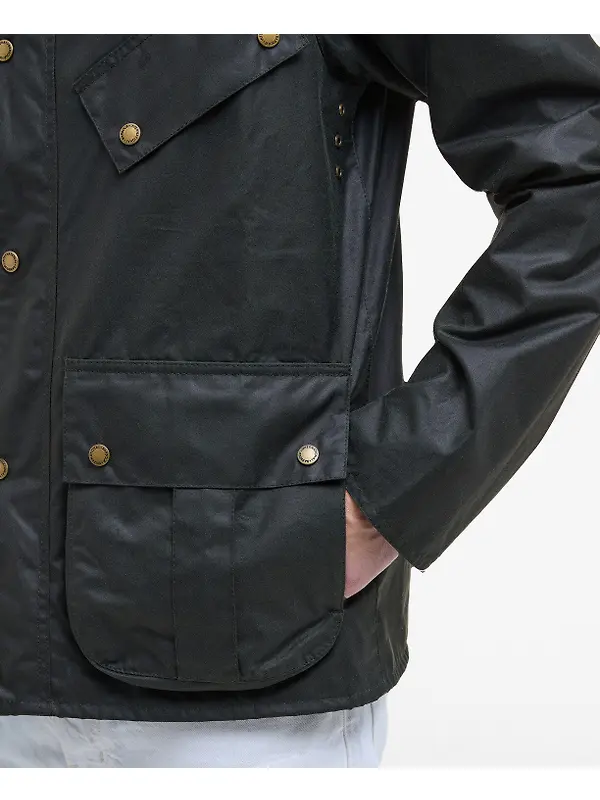 Barbour International Men's Bilston Wax Jacket - Sage Image 8