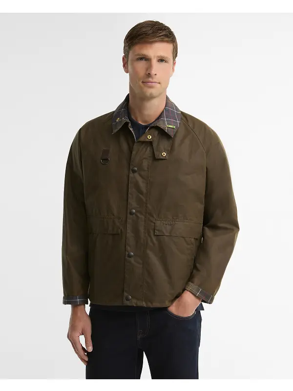 Barbour Men's Icons Spey Wax Jacket - Beech Image 2