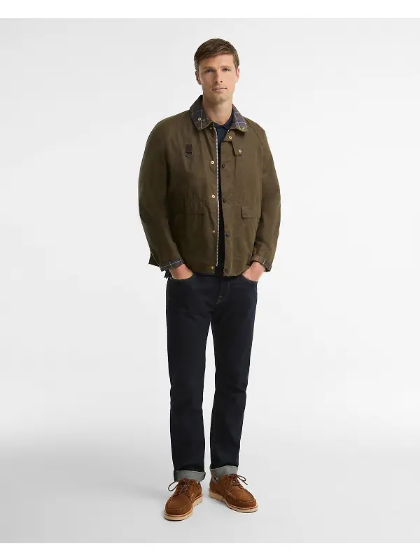 Barbour Men's Icons Spey Wax Jacket - Beech Image 3