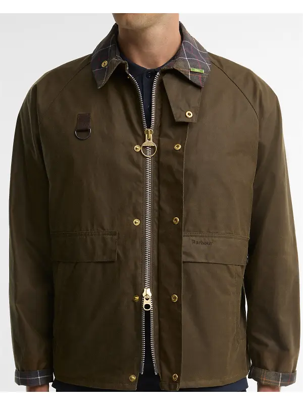 Barbour Men's Icons Spey Wax Jacket - Beech Image 6