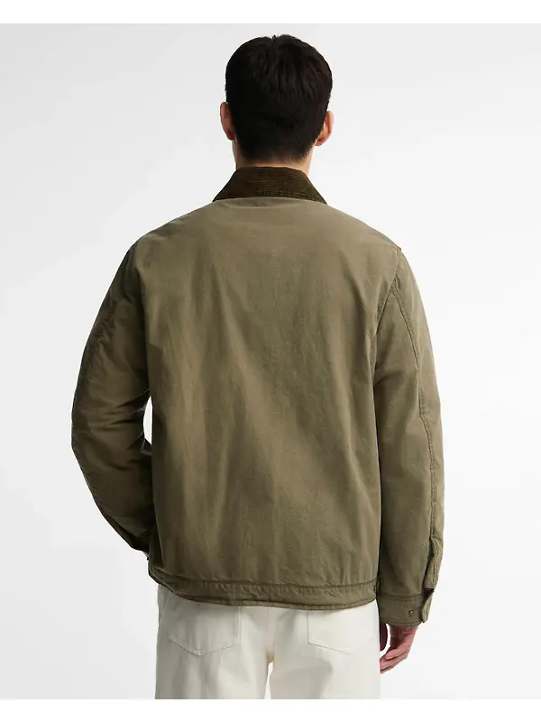 Barbour International Men's Winter Drifter Washed Waxed Jacket - Olive Night Image 4