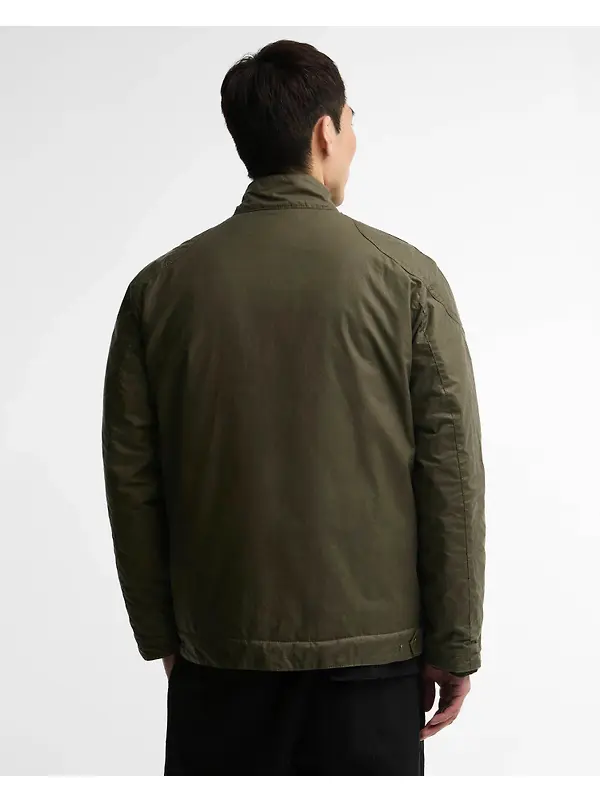 Barbour International Men's Winter Merton Waxed Jacket - Olive Night Image 4