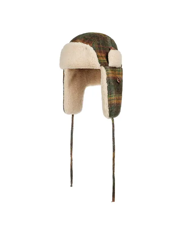 Stetson Meadville Bomber Aviator Hat - Green/Dark Orange Image 1